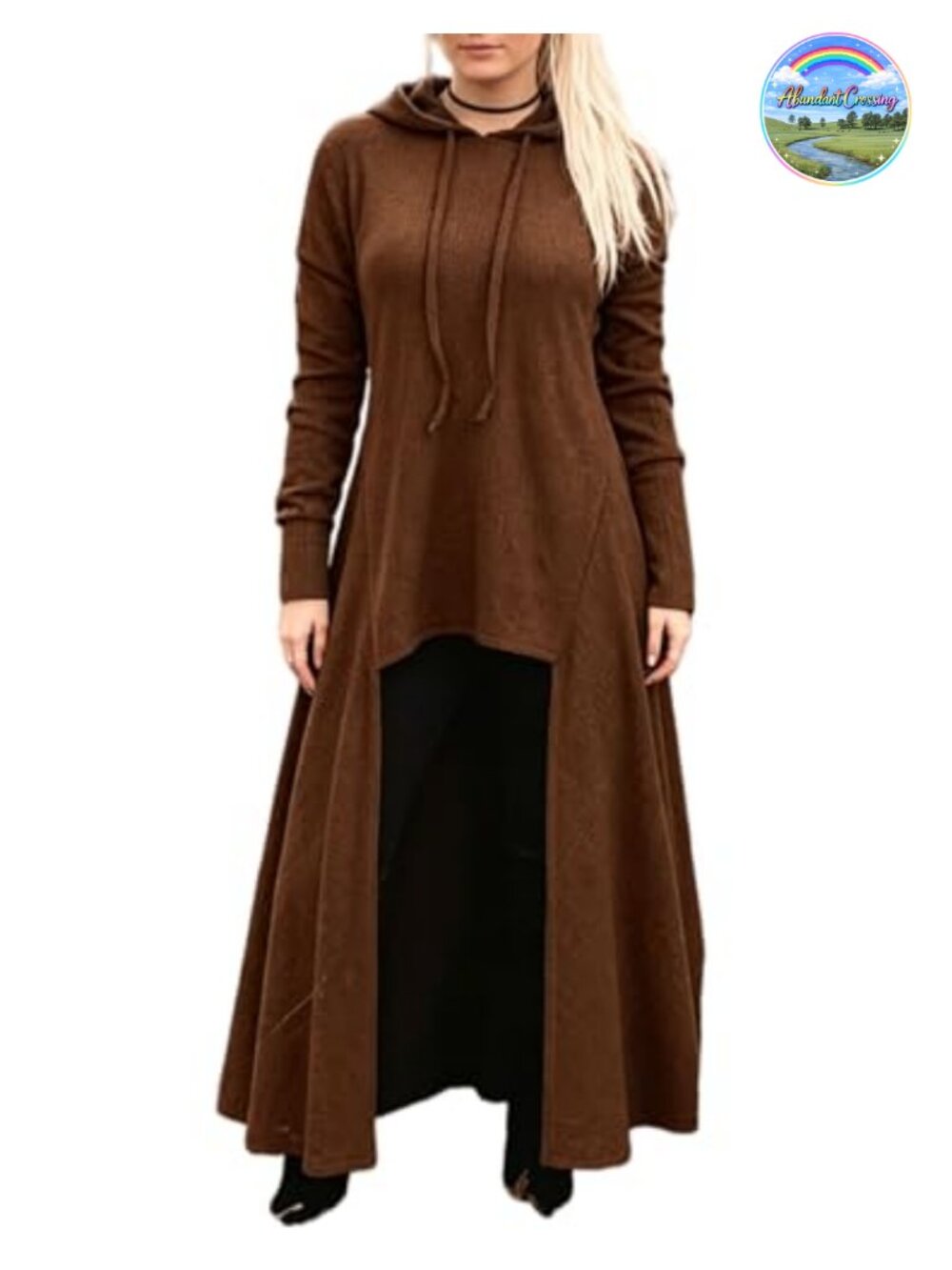 JMSUN Women Hooded Sweater Dress High Low Pullover Gothic Outfit